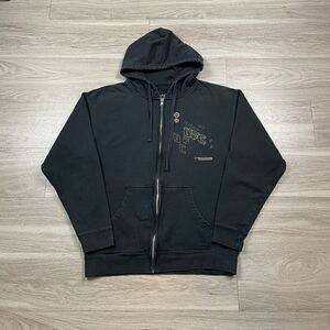 UFC Hoodie Mens Large Black MMA Fighting Fleece Sweatshirt Zip